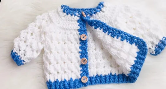 Handmade Crochet Baby outfit with Baby Booties - White