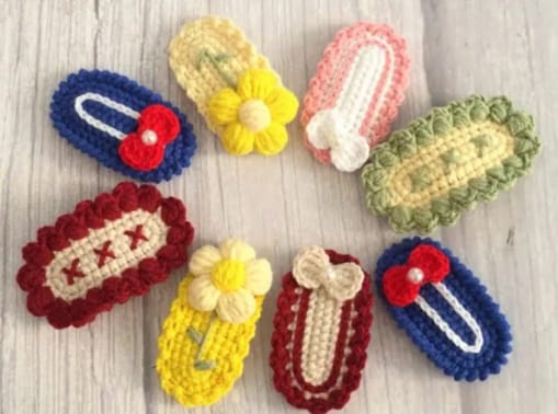 Handmade light colors hair clip have classical flower pattern - multiple